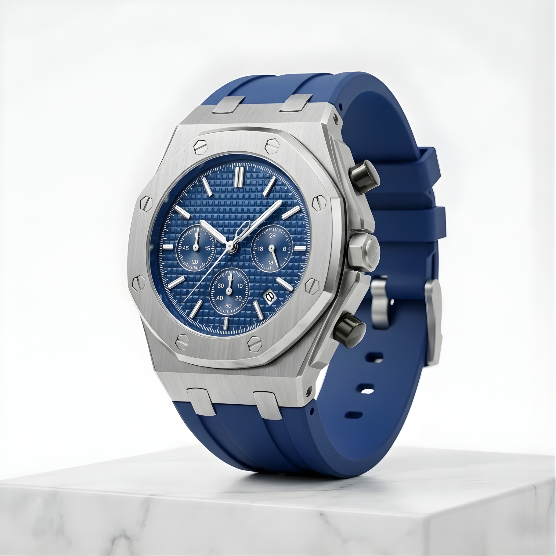CHRONOX chronograph watch on wrist blue