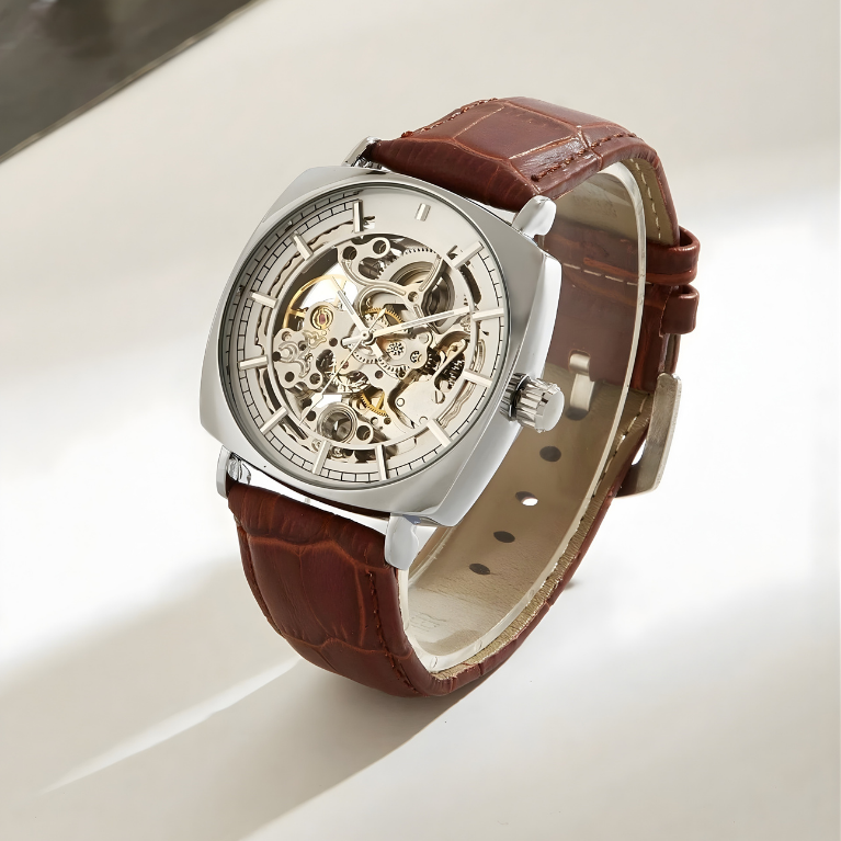 ARION skeleton watch on marble surface – product detail