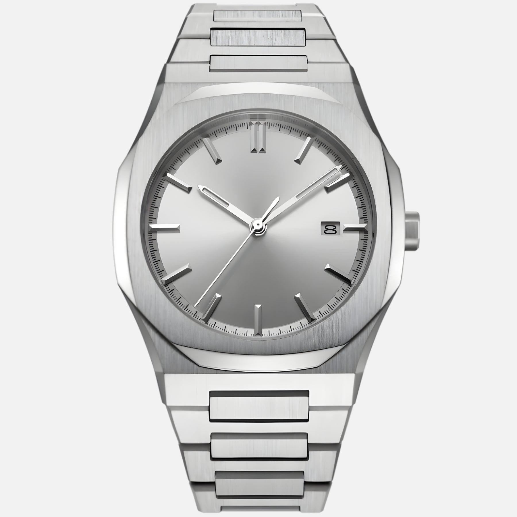 Silver dial MIDNIGHT men’s quartz watch in stainless steel