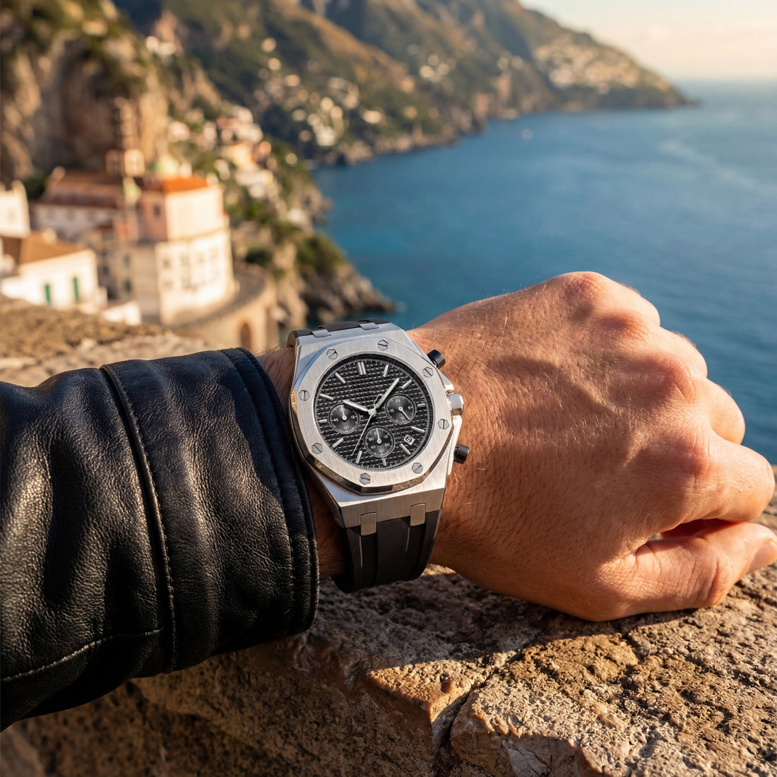 CHRONOX men’s chronograph watch black dial