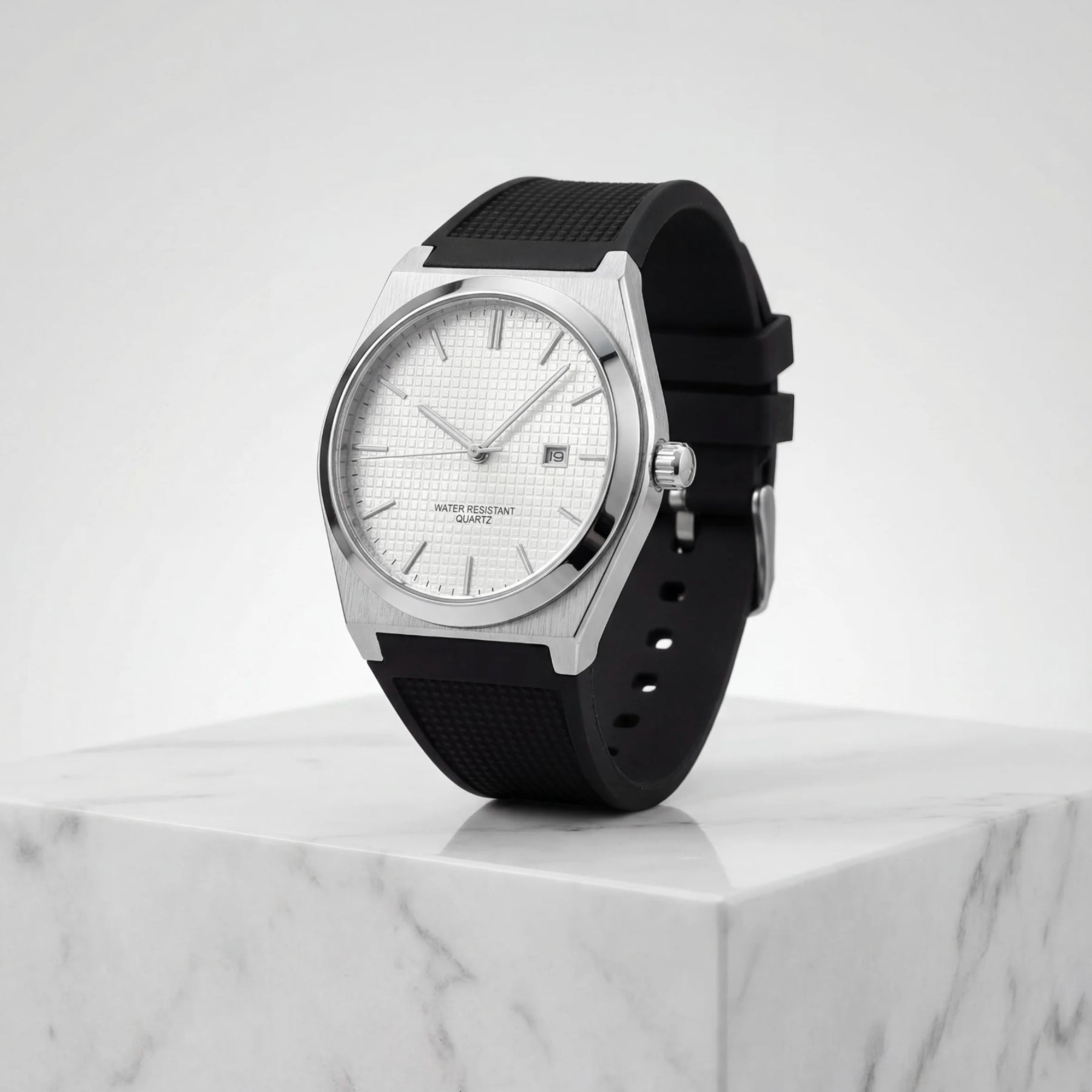 ARION KRNNO men’s quartz watch black dial wrist shot outdoors